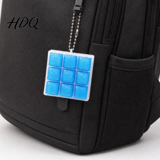 Stress Relief Toy 9-In-1 Keyboard Fidget with Ball Chain Push Gadget Button Finger Clicker Toy 9-Keys Keychain Anxiety Desk