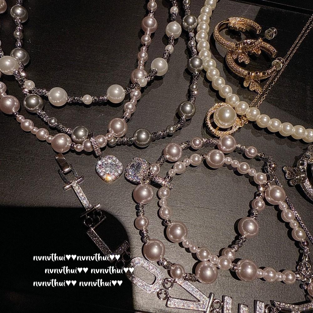 Haute Couture Jewelry Real Much Hemp Bubble Sugar Cube Gemstone Pearl Necklace, Tahiti, Car Flower Manta Bead Bracelet
