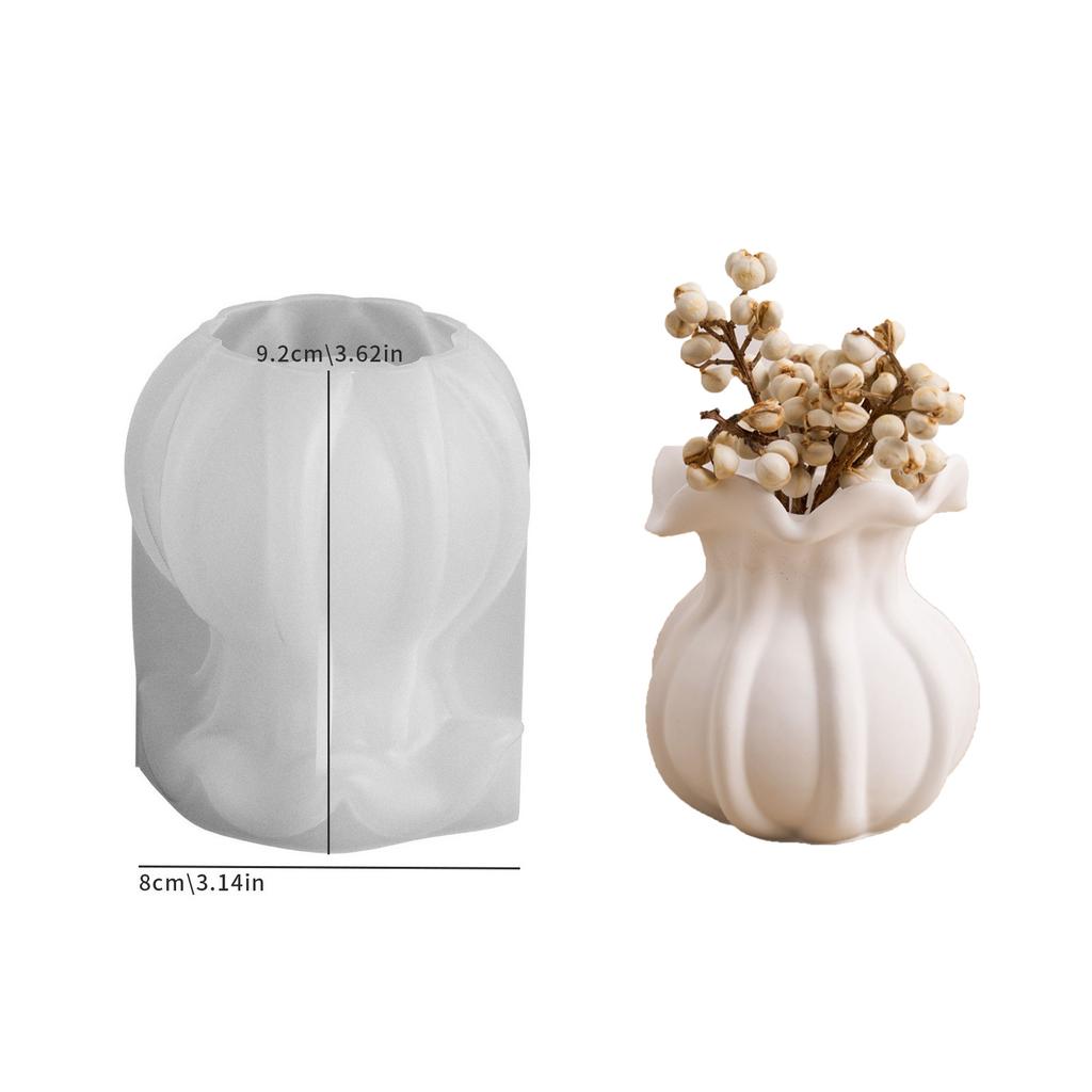 Creative Vase Silicone Mold Lotus Lucky Bag Shaped Vase DIY Resin Plaster Clay Cement Decorative Ornament Vase Mold Home Decor