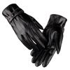Men's Winter Touchscreen Leather Gloves - Fleece Lined, Thick, Warm, Windproof, Non-Slip for Outdoor Cycling