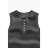 Benetton Half Button Stripe Sleeveless Bats94541