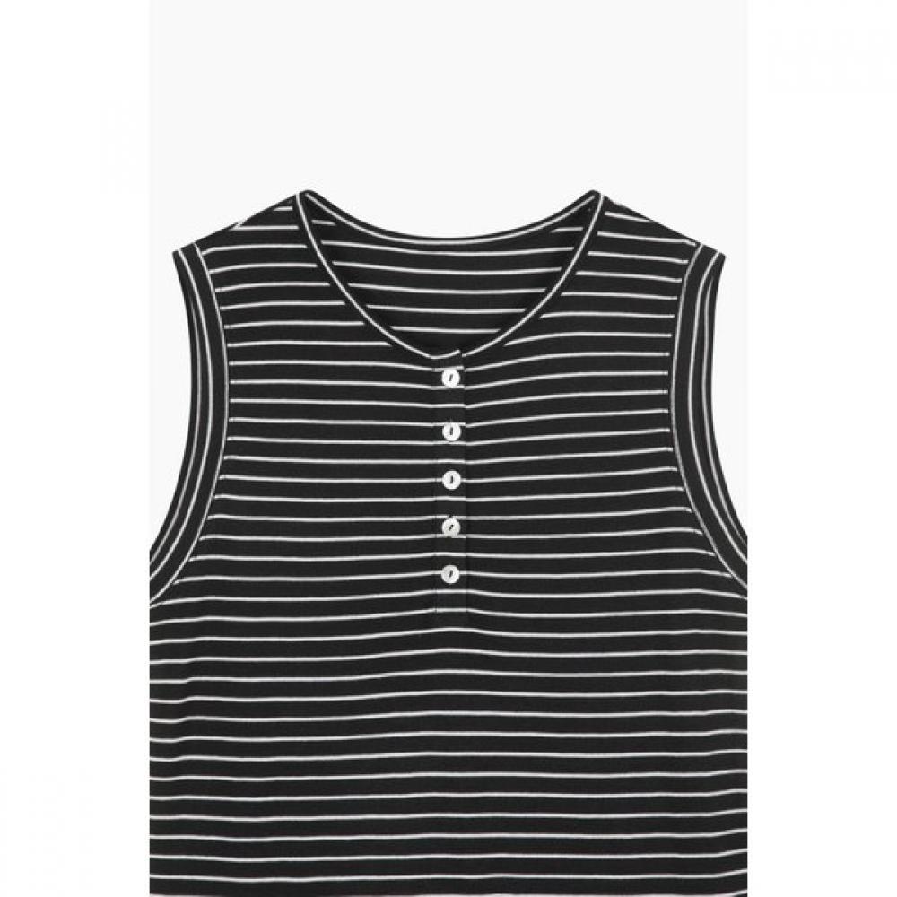Benetton Half Button Stripe Sleeveless Bats94541