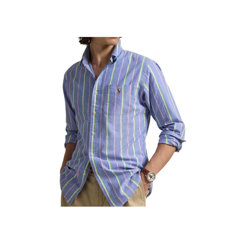 Polo Ralph Lauren Logo Striped Embroidered Single-Breasted Long Sleeve Shirt Men shirts Multicolor MNPOWOV16823878-400