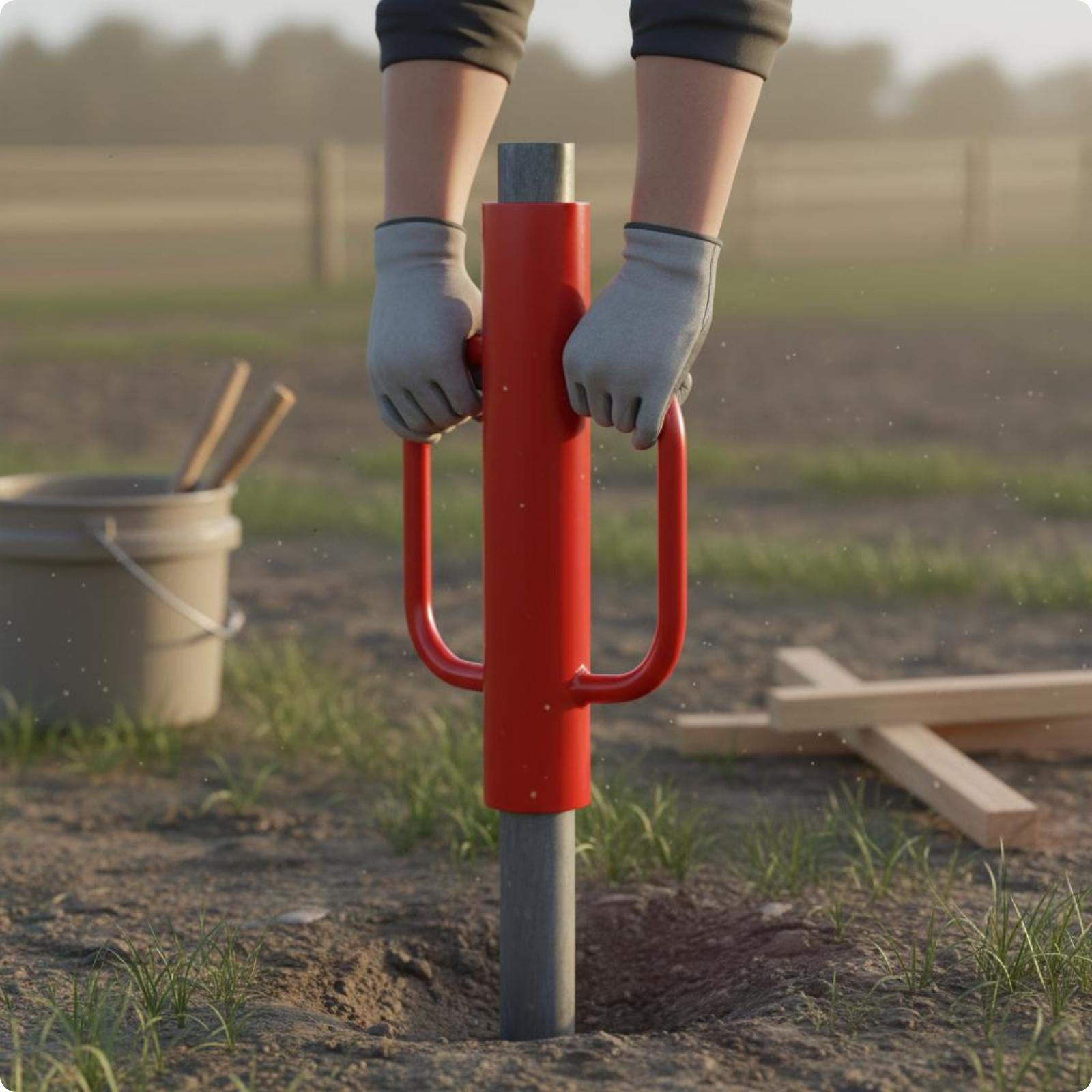 Fence Post Driver Stand-Alone Heavy-Duty Steel