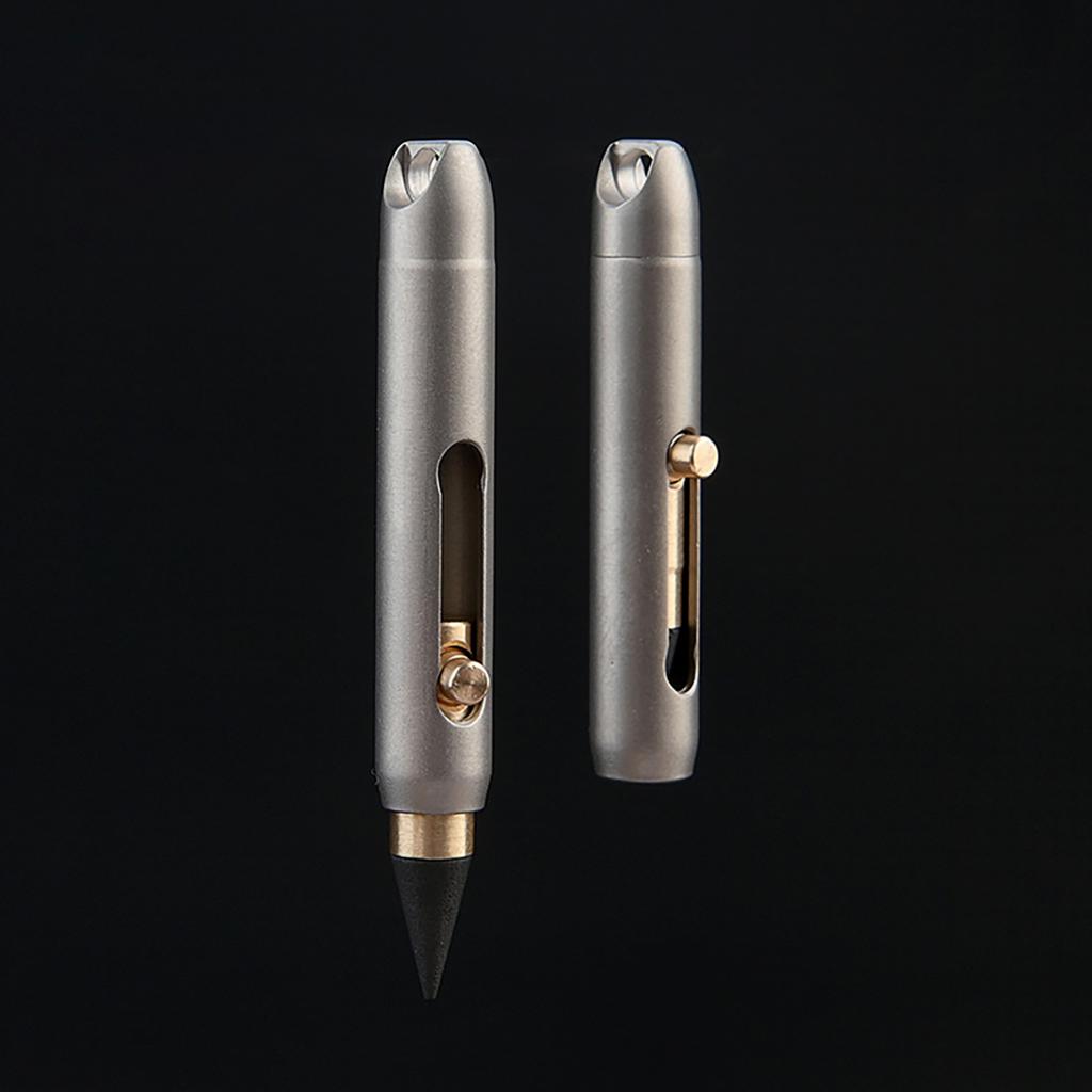 Yousheng Eternal Pen Mini Titanium Alloy Ballpoint Pen Replaceable EDC Refill Smooth Writing Comfortable Grip Mini Pen