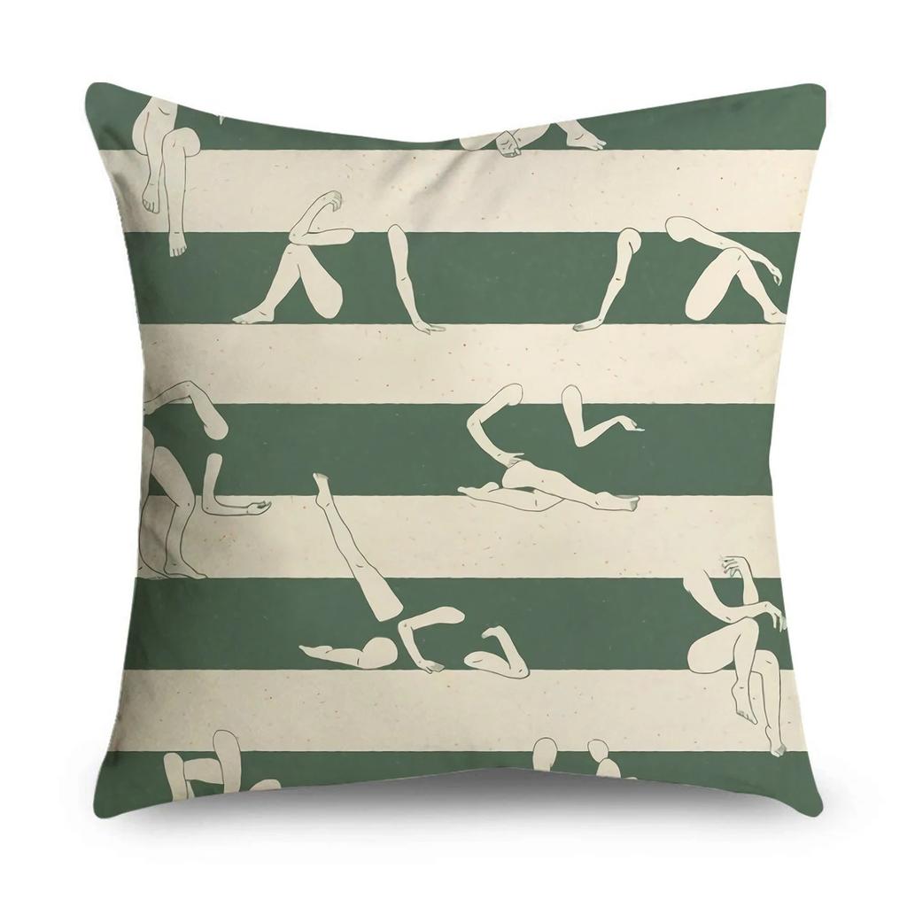 Green Pattern Decorative Pillowcase Bedding Home Decoration Cushion Pillowcase