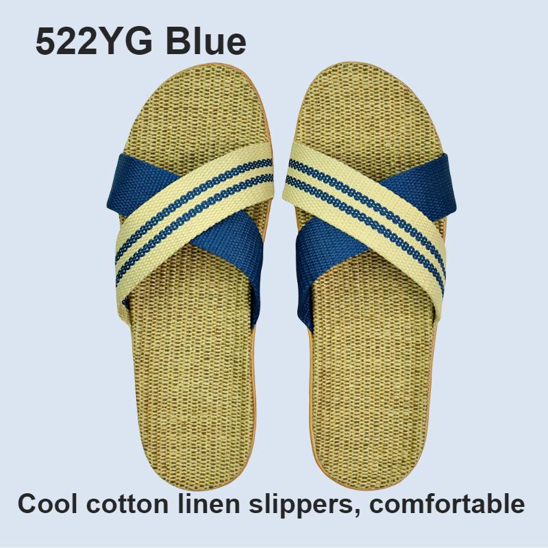 

Тапочки из натурального льна летние домашние сандалии для дома мужские женские унисекс весна и осень пары посадка гостей лен нескользящие 35-36