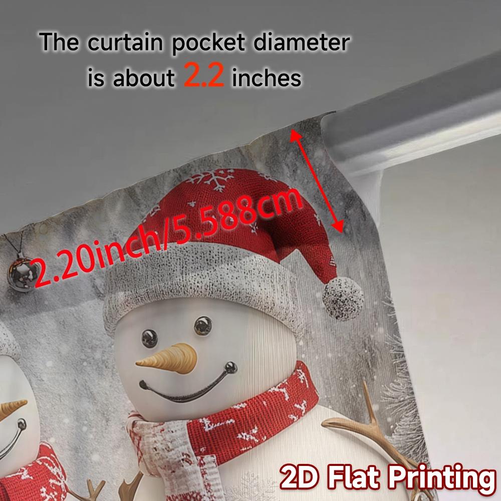 2pcs,Curtains Cute Snowmen Christmas Gifts_d (3) Chic Minimalist Curtains Durable 100% Polyester Fabric Curtains Festive Ldeal