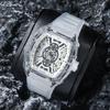 Lässige Mode High-End Automatische Quarz Hohl Luminous Wasserdichte Tonnenförmige 1703 Herrenuhr