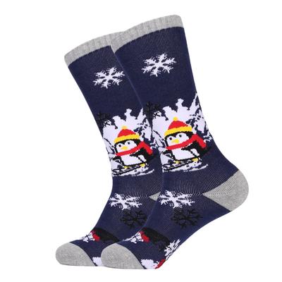 MKMC Thick Ski and Snowboard Socks for and Juniors Sizes Men, Women, (Penguin, 14cm-16cm)