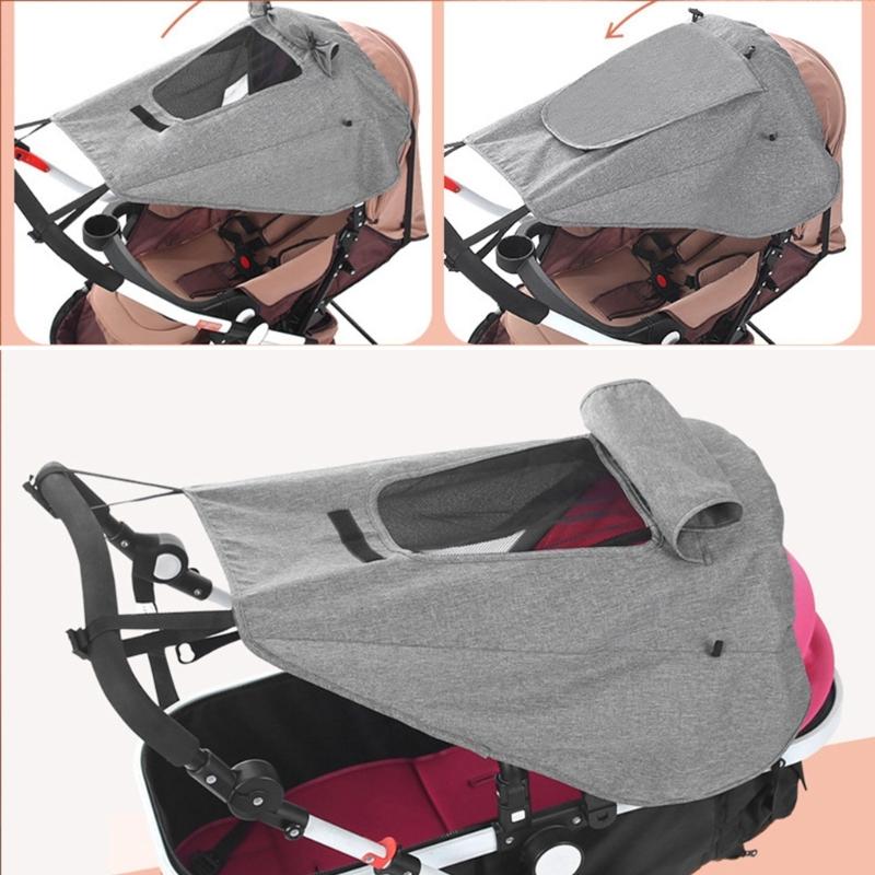 Baby Kinderwagen Sonnenschutz Kinderwagen Abdeckung Regenschutz mit Verstellbarem Befestigungsband für Draußen Reisen Täglich