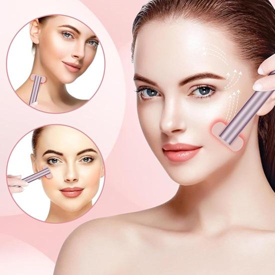 Red Light Therapy for Face 4 In 1 Skincare Tool with EMS Microcurrent  Vibration for Face Rechargeable Face Massager Machine for Facial Eye Care