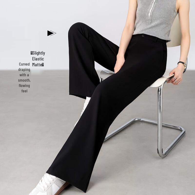 HSTYLE Women s Silky Straight Leg Commuter Pants L