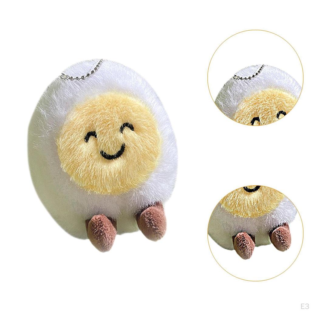 Food Theme Keychain Accessory Adorable Bag Charm for Valentine's Day Holiday Round Eyes Smile