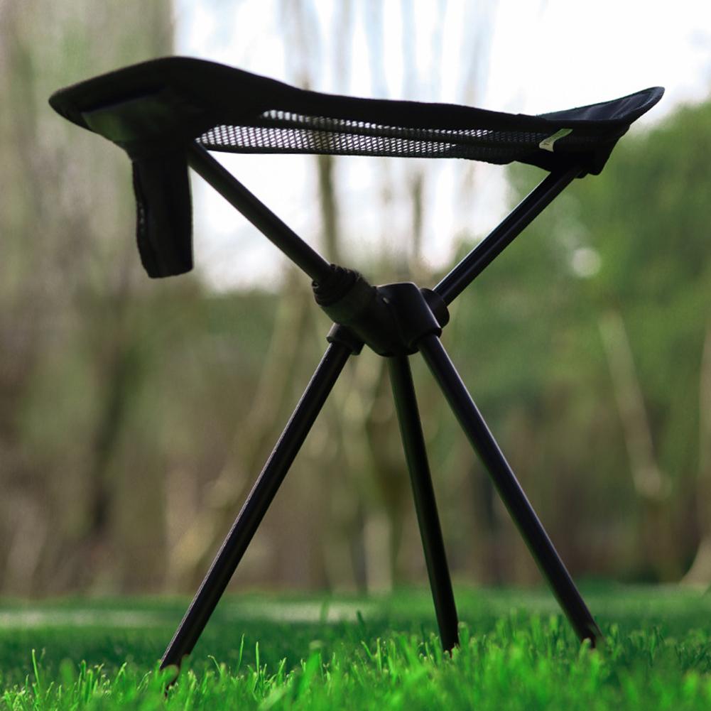 Aluminum Alloy Chair Footrest Black Foldable Chair
