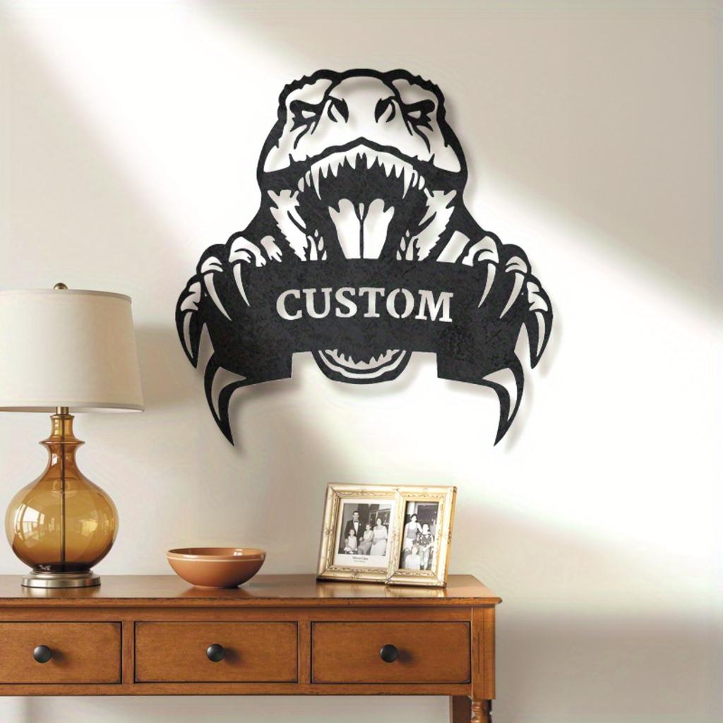 Custom Dinosaur Metal Sign Personalized Wall Art Home Office Man Cave Decor