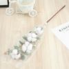 5pcs Cotton Flower Heads with Eucalyptus Leaves Cotton Eucalyptus Stems Floral Stems for Home Farmhouse Vase Decoration