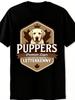 Letterkenny Shoresy Tshirt Men'S Funny Canadian TV Series Apparel Puppers Beer Pattern Tshirt Black with Maple Leaf Officially Inspired Casual Fan App
