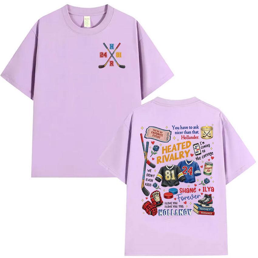 Heated Rivalry Print Graphic T Shirts Movie Shane Hollander 24 Ilya Rozanov 81 Vintage 100 Cotton Tshirt Men Women Fans Tops