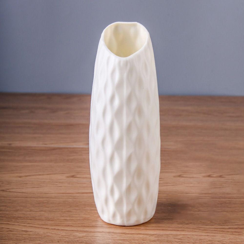 Plastic Nordic Style Vase Imitation Ceramic Desktop Ornament Flower Pot Decoration  Living Room