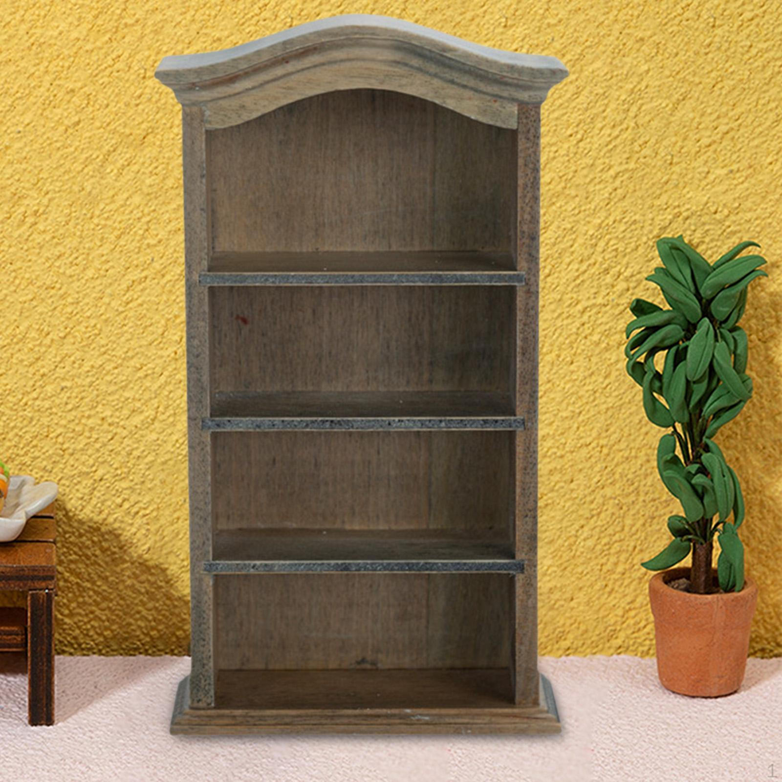 

Кукольный домик Миниатюрный книжный шкаф Прочный ролевая игра 1:12 1:Аксессуар масштаба 6 ручной работы Retro