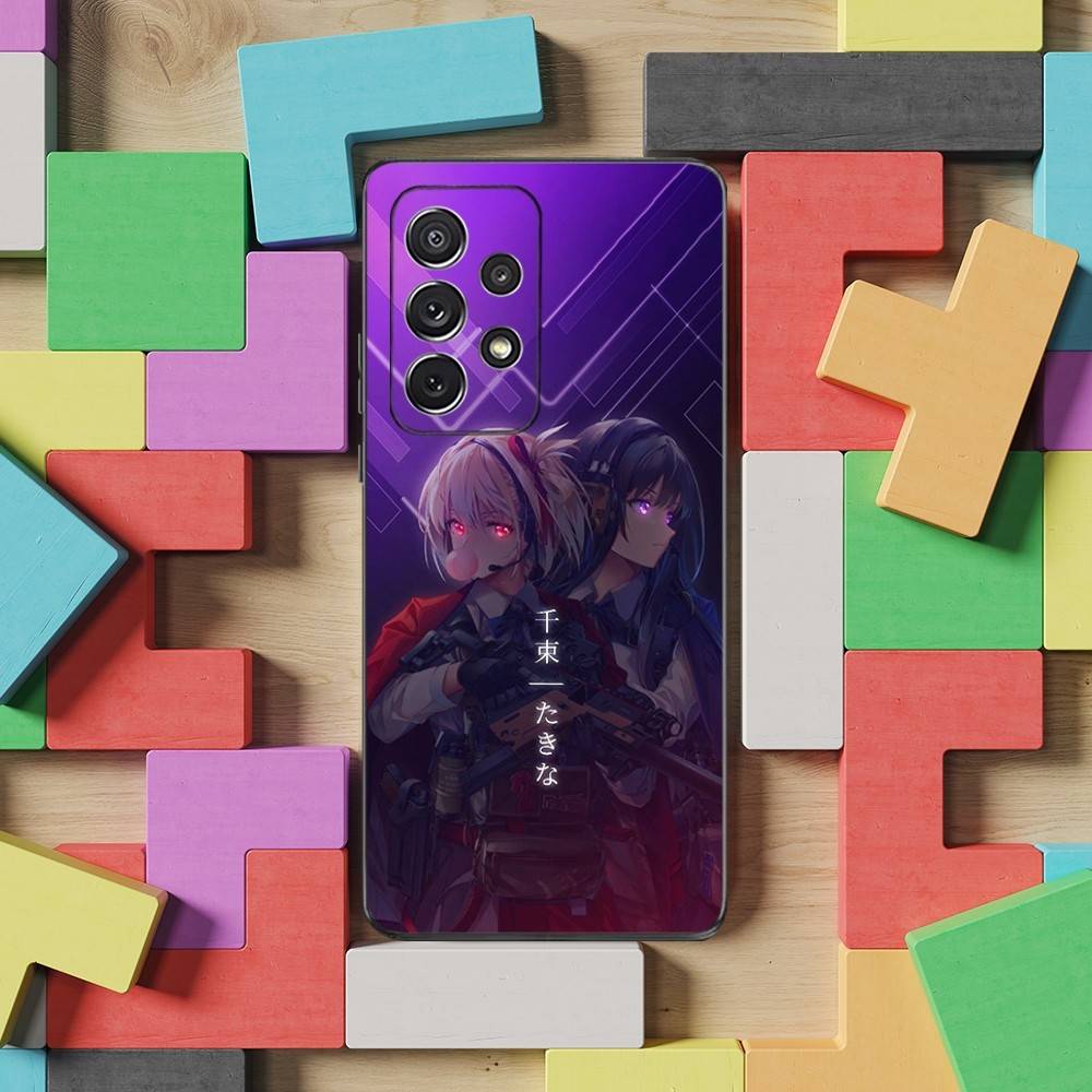 Hot L-Lycoris R-Recoil Anime Phone Case For Samsung S25,S24,S23,S22,S21,S20,S10,Ultra,Plus,Lite,FE,Soft Silicone Black Cover