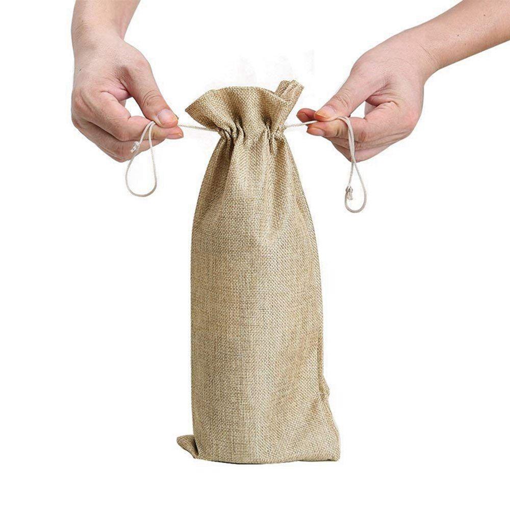 750ml Gift Burlap Linen Party Decoration Wine Bags Wine Bottle Covers Packaging Bag Champagne Pouch