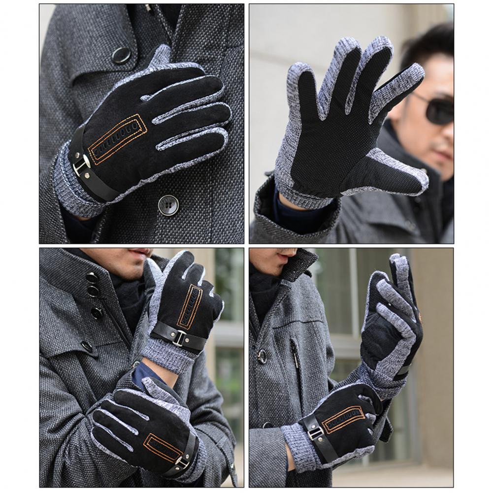 1 Pair Men Gloves  Chic Anti-pilling Winter Gloves  Wear-resistant Men Winter Gloves