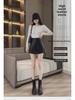 2024 Women's High-Waist PU Leather A-Line Wide-Leg Shorts for Autumn & Winter - Versatile Outdoor Wear