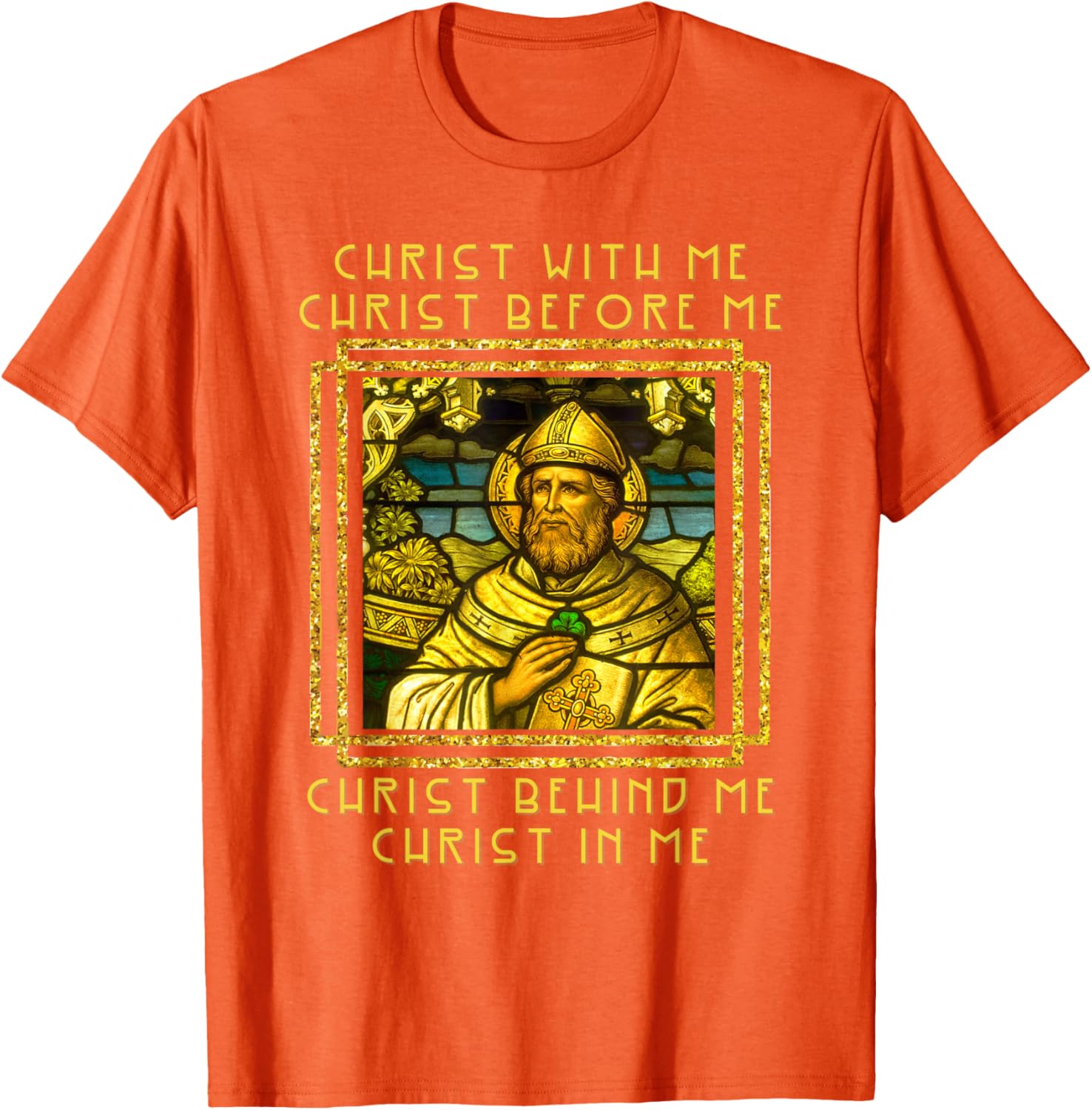 Saint Patrick Prayer Breastplate St Patrick s Day Graphic Tee Men s Casual Cotton T-Shirt 4XL