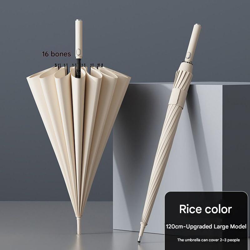 16 Bone High-end Automatic Reinforcement Thickening Strong Wind-resistant Sunny And Rainy Dual-use Long Handle Business Umbrella