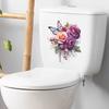 Lila Rose Schmetterling Toilette mit Badezimmer Badezimmer Wandaufkleber
