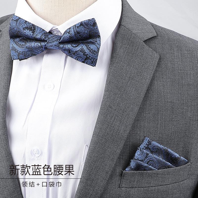 

Black Blue Triangle Bow Tie Men S Dress Business Banquet Groom Wedding Dress Bow Best Man Tide