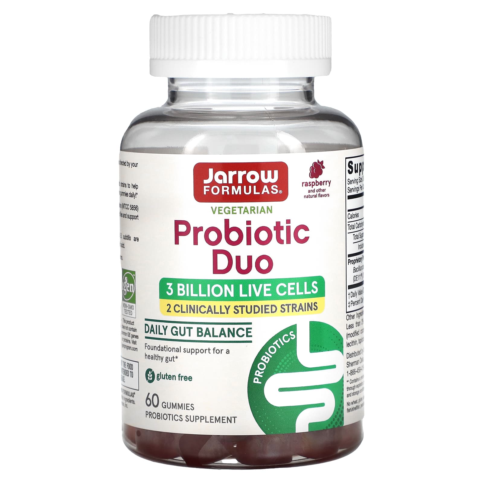 

Jarrow Formulas, probiotic duo, raspberry, 3 billion, 60 gummies