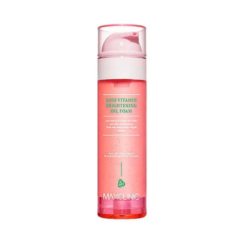 Maxclinic Rose Vitamin Brightening Oil Foam Cleanser Radiance Boost Facial Wash 110g + 2 Sachets Gift