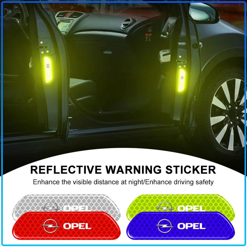 4PCS/set Car Reflective Strips Warning Badge 3D Stickers Styling For Opel Astra C G H Insignia J K Zafira B Corsa Vectra C Corsa C