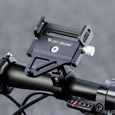 Supporto per cellulare Navigazione per cellulare per bicicletta Staffa fissa Manubrio per bici Lega di alluminio