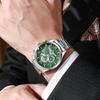 Men'S Watch Multi-Function Luminous Waterproof Quartz Watch Business Steel Belt Watch