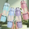 1PC Papa Cursive Text Lettering 750ml Color Plastic Sports Water Bottle Leakproof Flip Straw Lid Suitable for Sports Office Home Use
