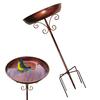 Metal Birds Bath for Outside 30" Freestanding Birds Feeder Bowl with Stake Outdoor Birdbath for Garden Yard