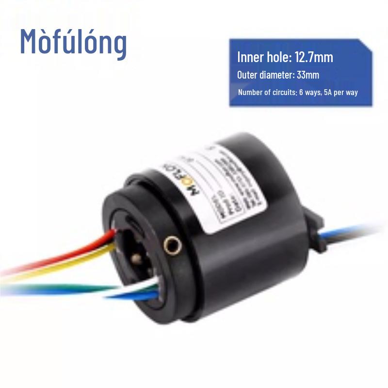 High-Power Conductive Slip Ring: 2 Connectors, 36 Large Brushes, 6A to 12-Way Carbon Brush Collector