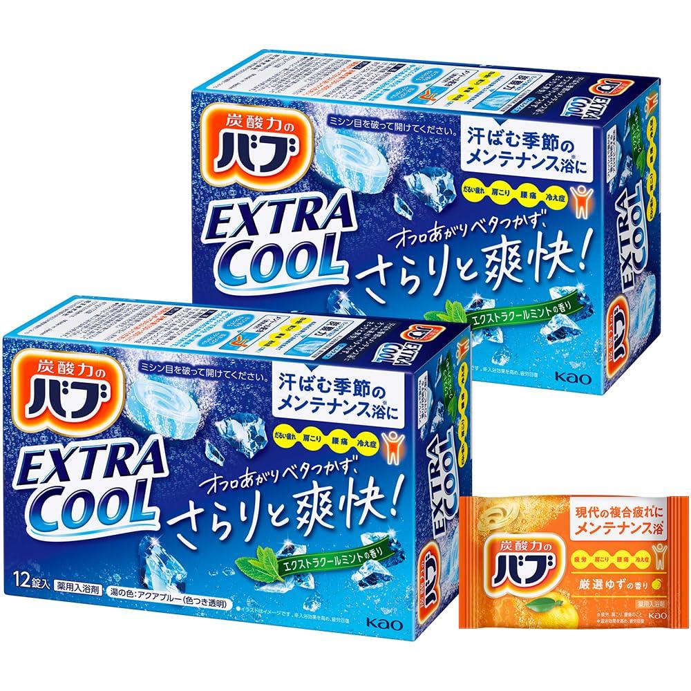 

Таблетки для ванны Bub Extra Cool Mint Scent, 2 шт. Добавка для ванны в комплекте (12 пакетов) + [Квази-наркотик] синий