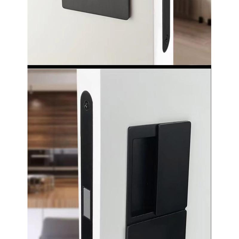 New Style Handleless Flat Lock Modern Bedroom Magnetic Recessed Door Handle Silent Push And Pull Invisible Sliding Door Lock
