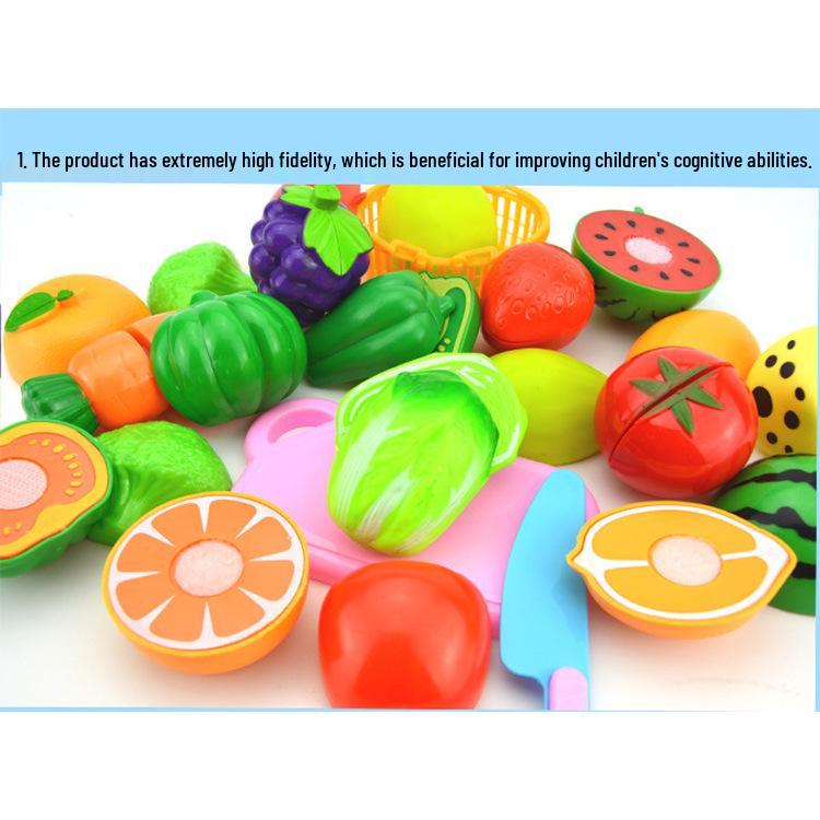 18-Piece Cross-border Fruit & Vegetable Cutting Playset for Kids' Pretend Kitchen