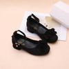 Frühling Herbst Kinder Auftritt Lederschuhe Mode Mädchen Prinzessinnen Uniform Hohe Absätze Knöchelriemen Kinder Schwarze Schulschuhe