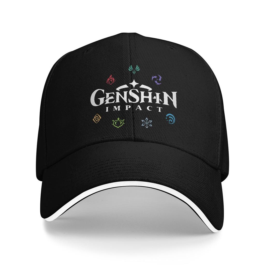 Genshin Impact Cute Geo Slime Baseball Cap Retro Anime Game Sandwich Hats Unisex Style Polyester Dad Hat Sport
