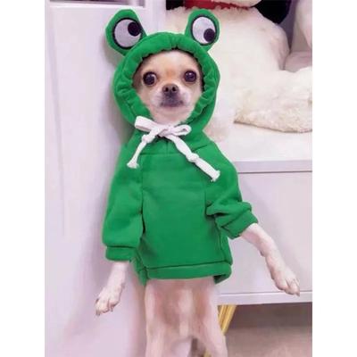 1PCS Cute Frog Pet Sweater for Small and Medium Dogs - Green Dog Hoodie with Fun Design - Keep Your Pup Cozy and Stylish