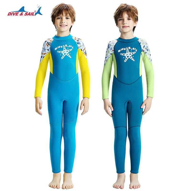Diving Suit 2.5MM Children's Long-sleeved Warm One-piece Snorkeling Surfing Boys Swimsuit
