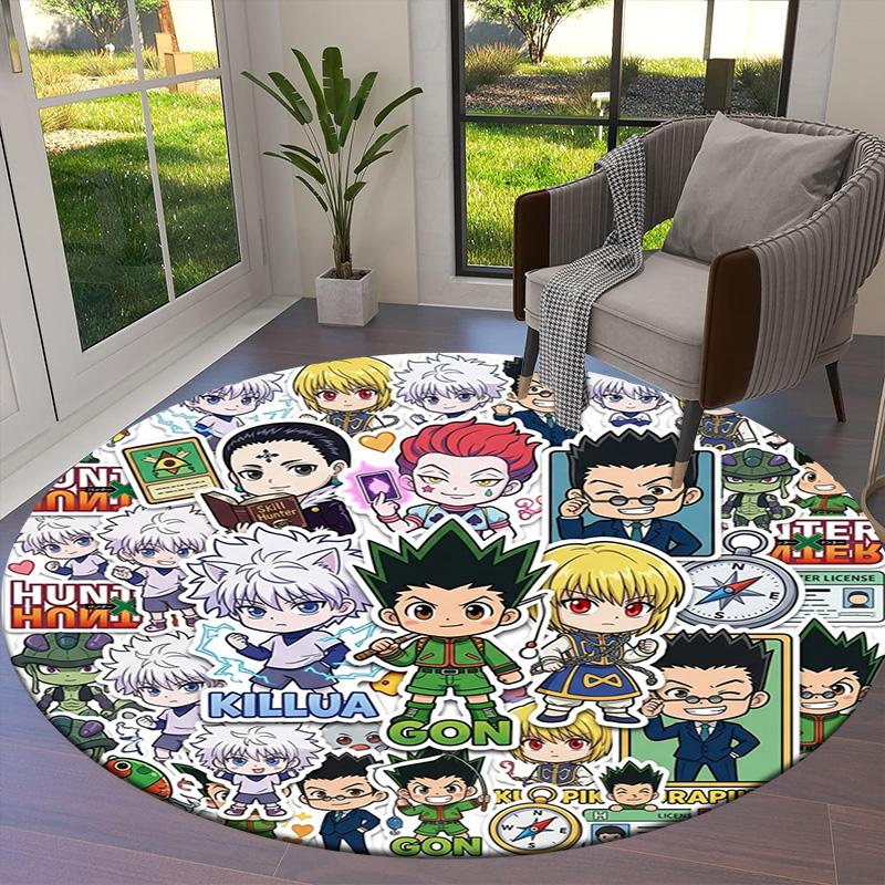 Hunter X Hunter Round Area Rug Carpet Rug For Living Room Bedroom Sofa Playroom Decor Nonslip Floor Mat