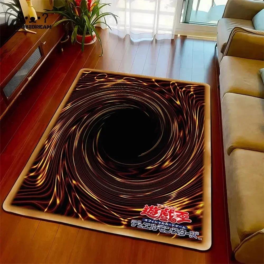 Yu-Gi-Oh Blauer Weißer Drache Anime Rutschfester Teppich Cartoon Bodenmatte für Wohnzimmer Schlafzimmer Dekorativer Bereichsteppich Perfektes Geschenk
